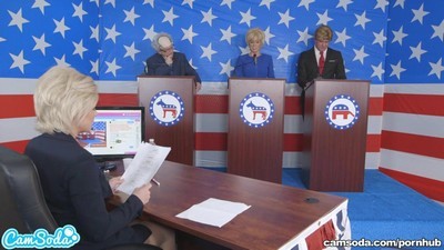 Пародии, Групповое, В одежде, В чулках, Косплей, Блондинки,